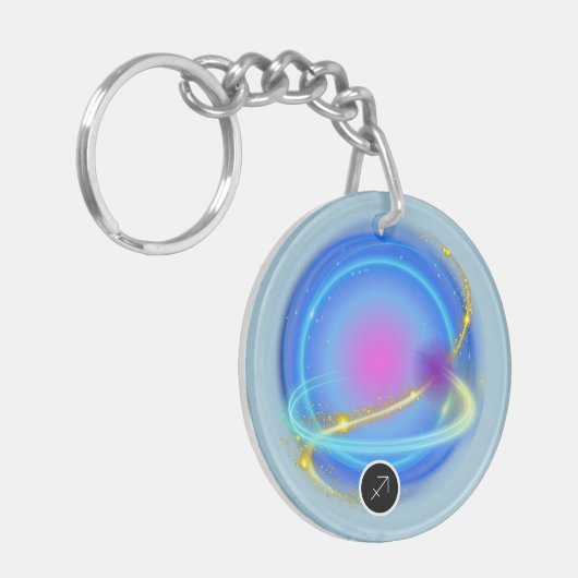 Modern sterrenbeeld Boogschutter Quote Element Fir Sleutelhanger (Voorkant Links)