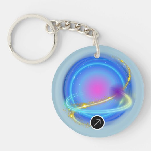 Modern sterrenbeeld Boogschutter Quote Element Fir Sleutelhanger (Voorkant)