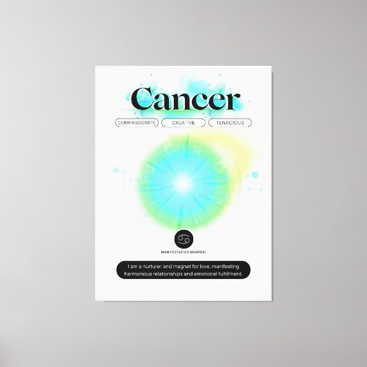 Modern sterrenbeeld kanker Quote Water Element Canvas Afdruk (Voorkant)