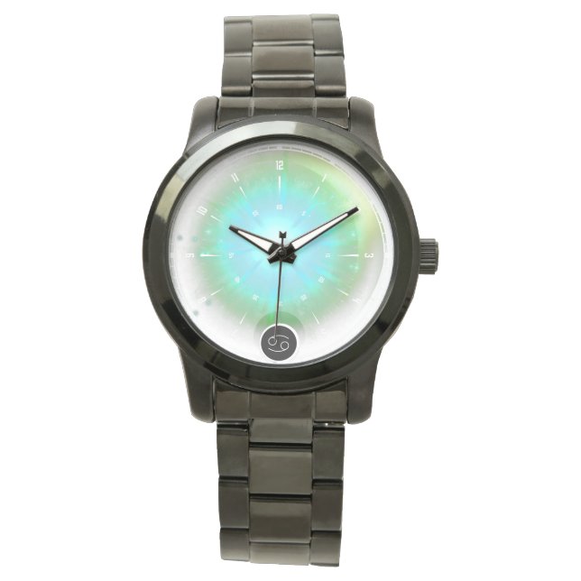 Modern sterrenbeeld kanker Quote Water Element Horloge (Voorkant)