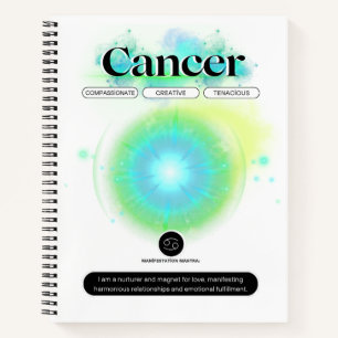 Modern sterrenbeeld kanker Quote Water Element Notitieboek