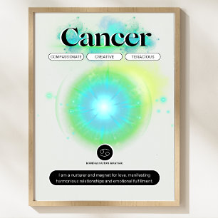 Modern sterrenbeeld kanker Quote Water Element Poster