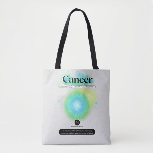 Modern sterrenbeeld kanker Quote Water Element Tote Bag (Voorkant)