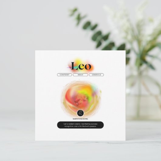 Modern sterrenbeeld Leo Quote | elementenvuur (Staand voorkant)