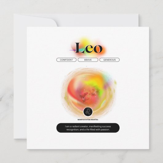 Modern sterrenbeeld Leo Quote | elementenvuur (Voorkant)