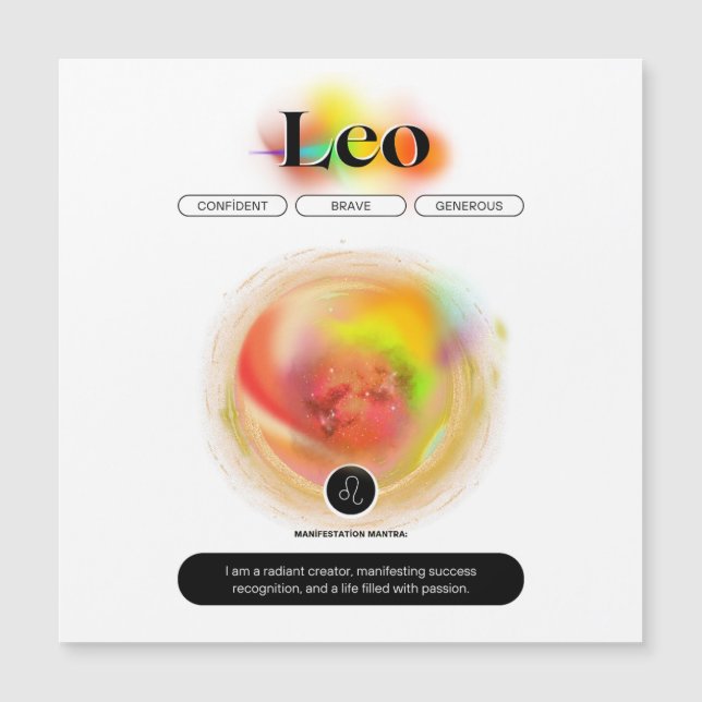 Modern sterrenbeeld Leo Quote | elementenvuur (Voorkant)