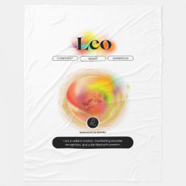 Modern sterrenbeeld Leo Quote | elementenvuur Fleece Deken