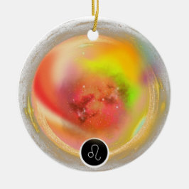 Modern sterrenbeeld Leo Quote | elementenvuur Keramisch Ornament