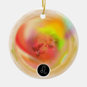 Modern sterrenbeeld Leo Quote   elementenvuur Keramisch Ornament