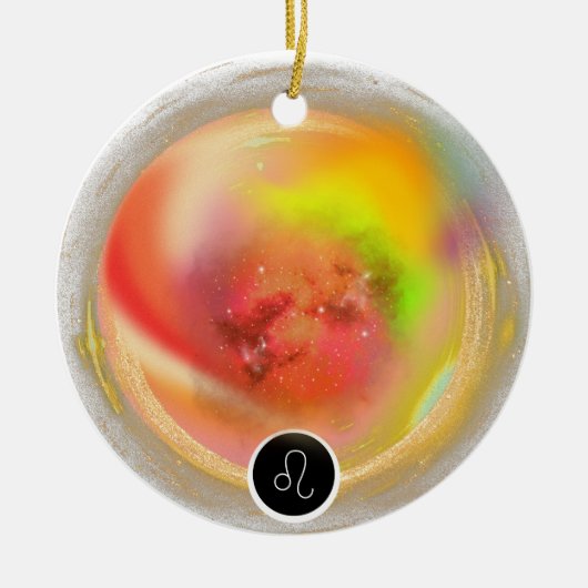 Modern sterrenbeeld Leo Quote | elementenvuur Keramisch Ornament (Voorkant)