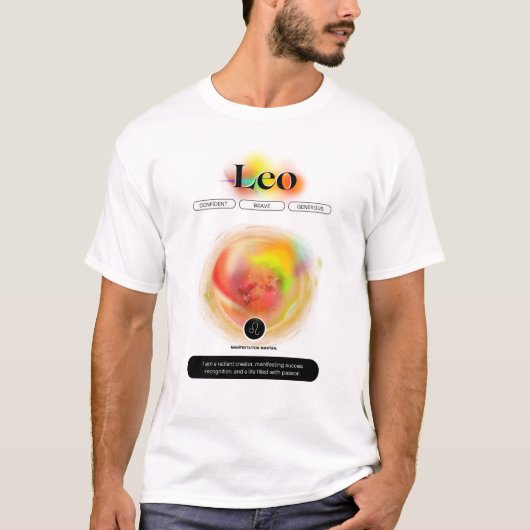 Modern sterrenbeeld Leo Quote | elementenvuur T-shirt (Voorkant)