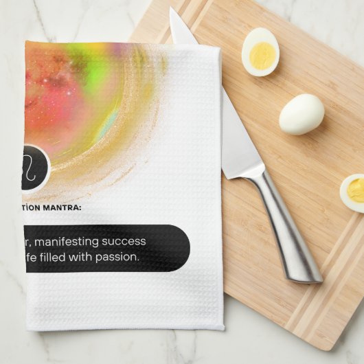 Modern sterrenbeeld Leo Quote | elementenvuur Theedoek (Quarter Fold)