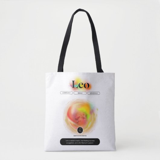 Modern sterrenbeeld Leo Quote | elementenvuur Tote Bag (Voorkant)