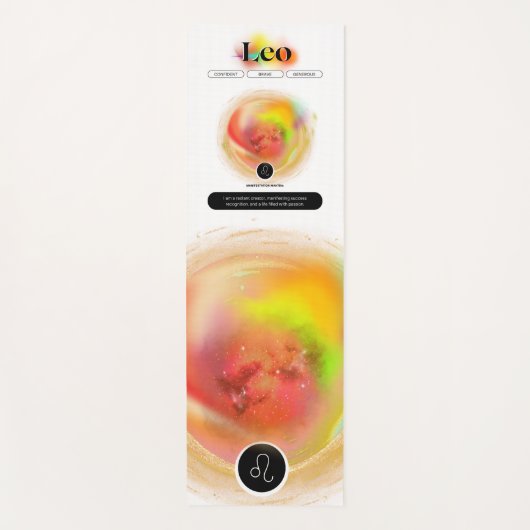 Modern sterrenbeeld Leo Quote | elementenvuur Yogamat (Voorkant)