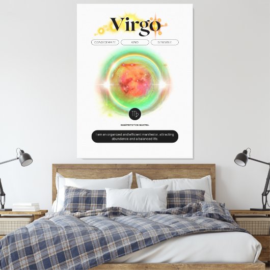 Modern sterrenbeeld Maagd Quote Aarde Element Canvas Afdruk (Insitu (Slaapkamer))