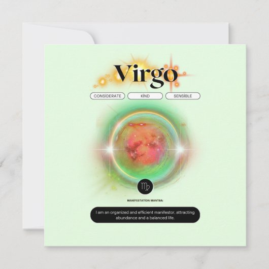 Modern sterrenbeeld Maagd Quote Aarde Element Kaart (Voorkant)