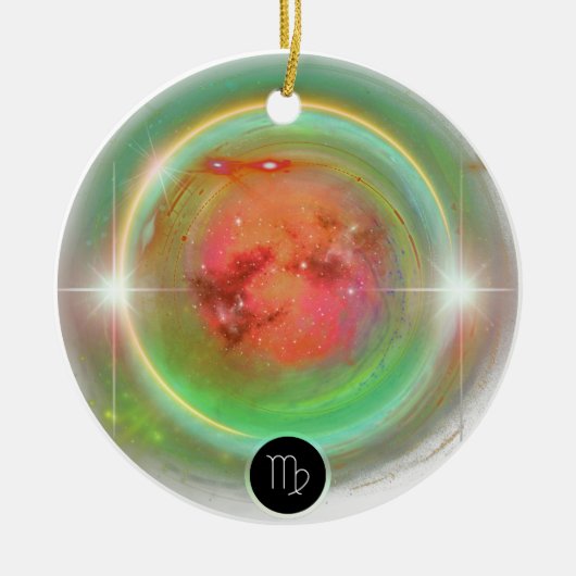 Modern sterrenbeeld Maagd Quote Aarde Element Keramisch Ornament (Voorkant)