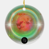 Modern sterrenbeeld Maagd Quote Aarde Element Keramisch Ornament (Achterkant)