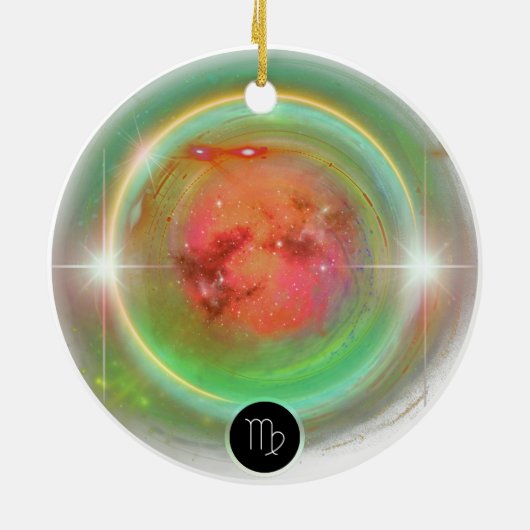 Modern sterrenbeeld Maagd Quote Aarde Element Keramisch Ornament (Achterkant)