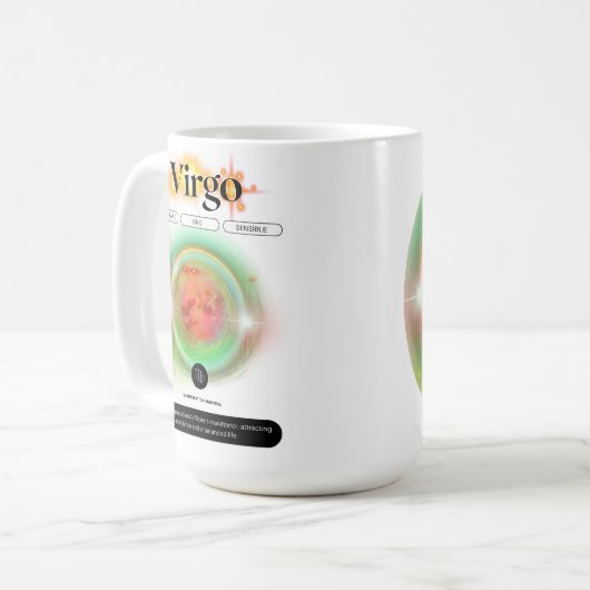 Modern sterrenbeeld Maagd Quote Aarde Element Koffiemok (Voorkant links)