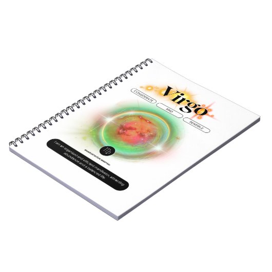 Modern sterrenbeeld Maagd Quote Aarde Element Notitieboek (Linkerzijde)