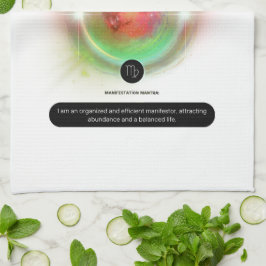 Modern sterrenbeeld Maagd Quote Aarde Element Theedoek