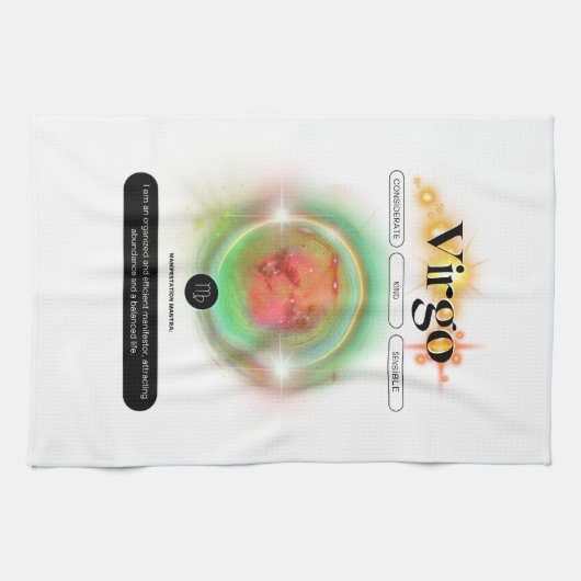 Modern sterrenbeeld Maagd Quote Aarde Element Theedoek (Horizontaal)