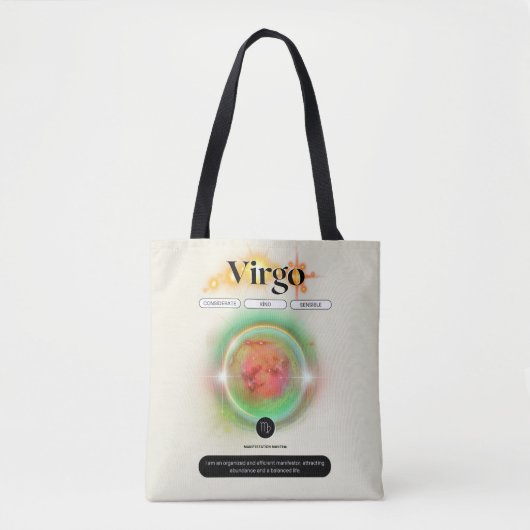 Modern sterrenbeeld Maagd Quote Aarde Element Tote Bag (Voorkant)