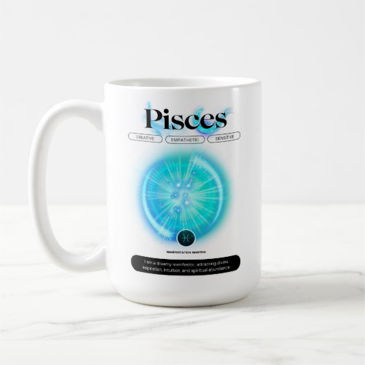 Modern sterrenbeeld PIsces Quote Water Element Koffiemok (Links)