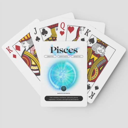 Modern sterrenbeeld PIsces Quote Water Element Pokerkaarten (Achterkant)