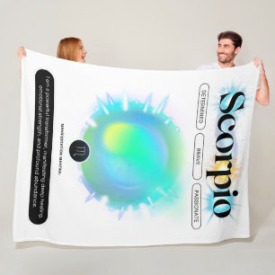 Modern sterrenbeeld Schorpioen Quote Water Element Fleece Deken