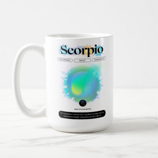 Modern sterrenbeeld Schorpioen Quote Water Element Koffiemok (Links)