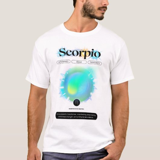 Modern sterrenbeeld Schorpioen Quote Water Element T-shirt (Voorkant)