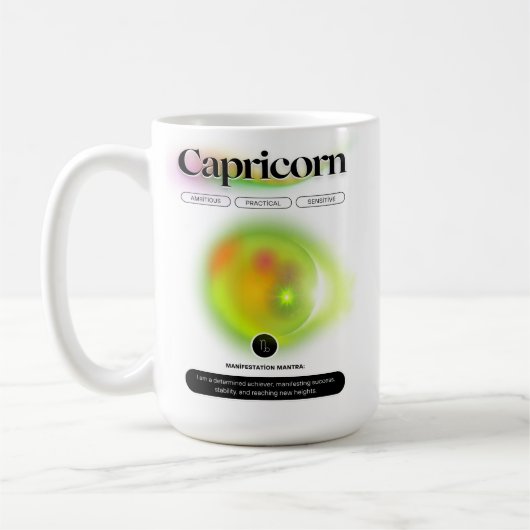 Modern sterrenbeeld Steenbok Quote Earth Element Koffiemok (Links)