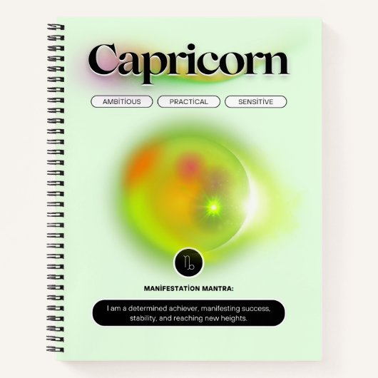 Modern sterrenbeeld Steenbok Quote Earth Element Notitieboek (Voorkant)