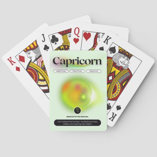 Modern sterrenbeeld Steenbok Quote Earth Element Pokerkaarten (Achterkant)