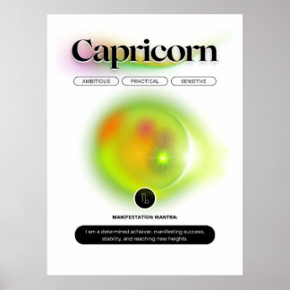 Modern sterrenbeeld Steenbok Quote Earth Element Poster