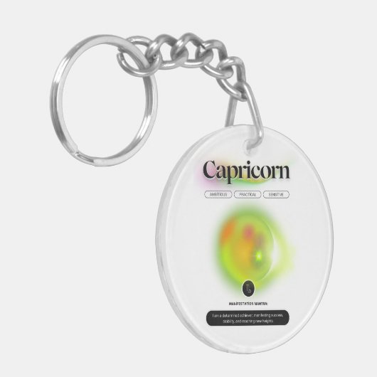 Modern sterrenbeeld Steenbok Quote Earth Element Sleutelhanger (Voorkant Links)