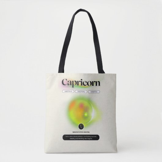 Modern sterrenbeeld Steenbok Quote Earth Element Tote Bag (Voorkant)
