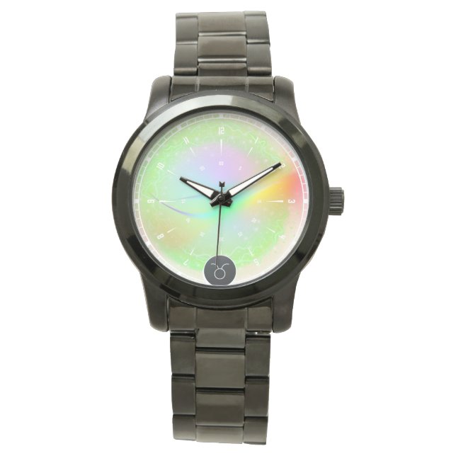 Modern sterrenbeeld Stier Quote Aarde Element Horloge (Voorkant)