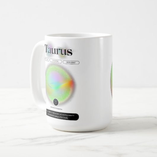 Modern sterrenbeeld Stier Quote Aarde Element Koffiemok (Voorkant links)