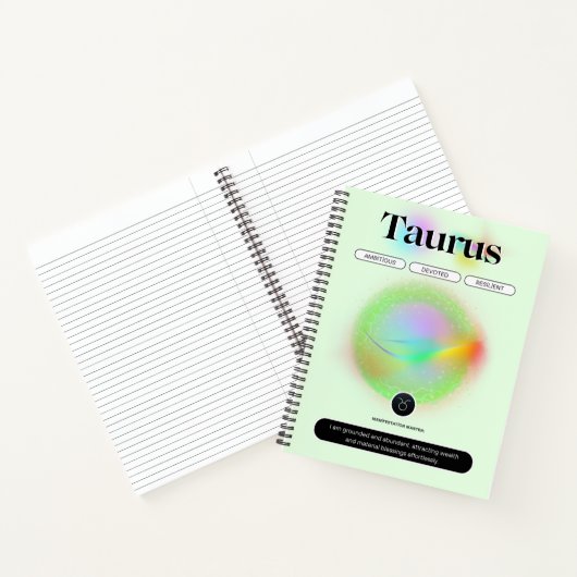 Modern sterrenbeeld Stier Quote Aarde Element Notitieboek (Binnen)