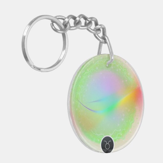 Modern sterrenbeeld Stier Quote Aarde Element Sleutelhanger (Voorkant Links)