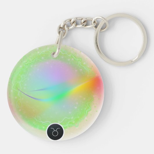 Modern sterrenbeeld Stier Quote Aarde Element Sleutelhanger (Achterkant)