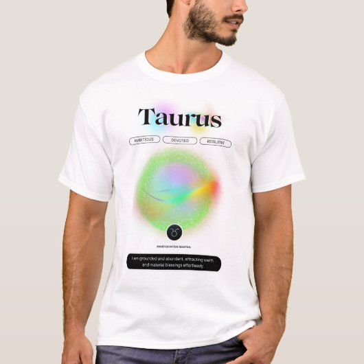 Modern sterrenbeeld Stier Quote Aarde Element T-shirt (Voorkant)