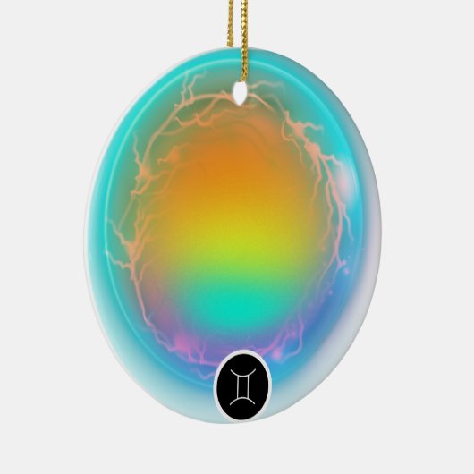 Modern sterrenbeeld Tweelingen Quote Air Element Keramisch Ornament (Rechts)