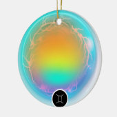 Modern sterrenbeeld Tweelingen Quote Air Element Keramisch Ornament (Links)