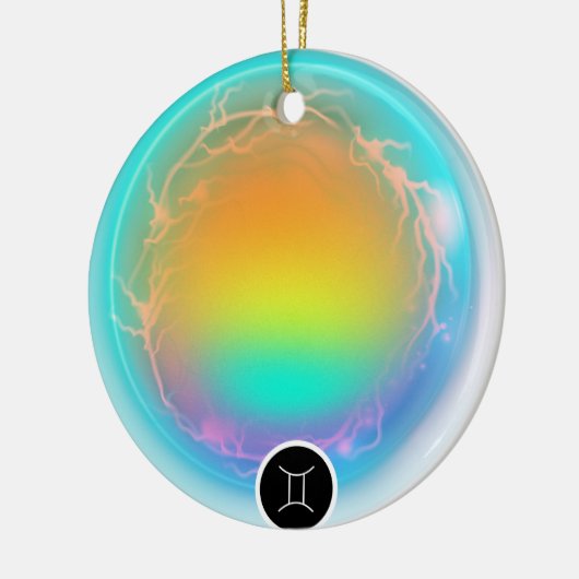 Modern sterrenbeeld Tweelingen Quote Air Element Keramisch Ornament (Links)