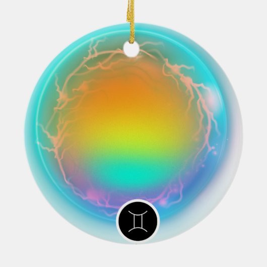 Modern sterrenbeeld Tweelingen Quote Air Element Keramisch Ornament (Achterkant)