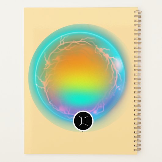 Modern sterrenbeeld Tweelingen Quote Air Element Planner (Achterkant)